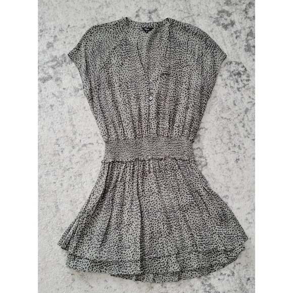 Rails smocked button detail "Karla" olive lynx tunic dress - Picture 1 of 9